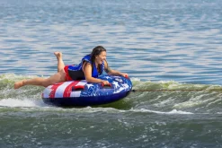 Stars & Stripes Kit | 1 Rider Towable Tube, Pump, Rope for Boating